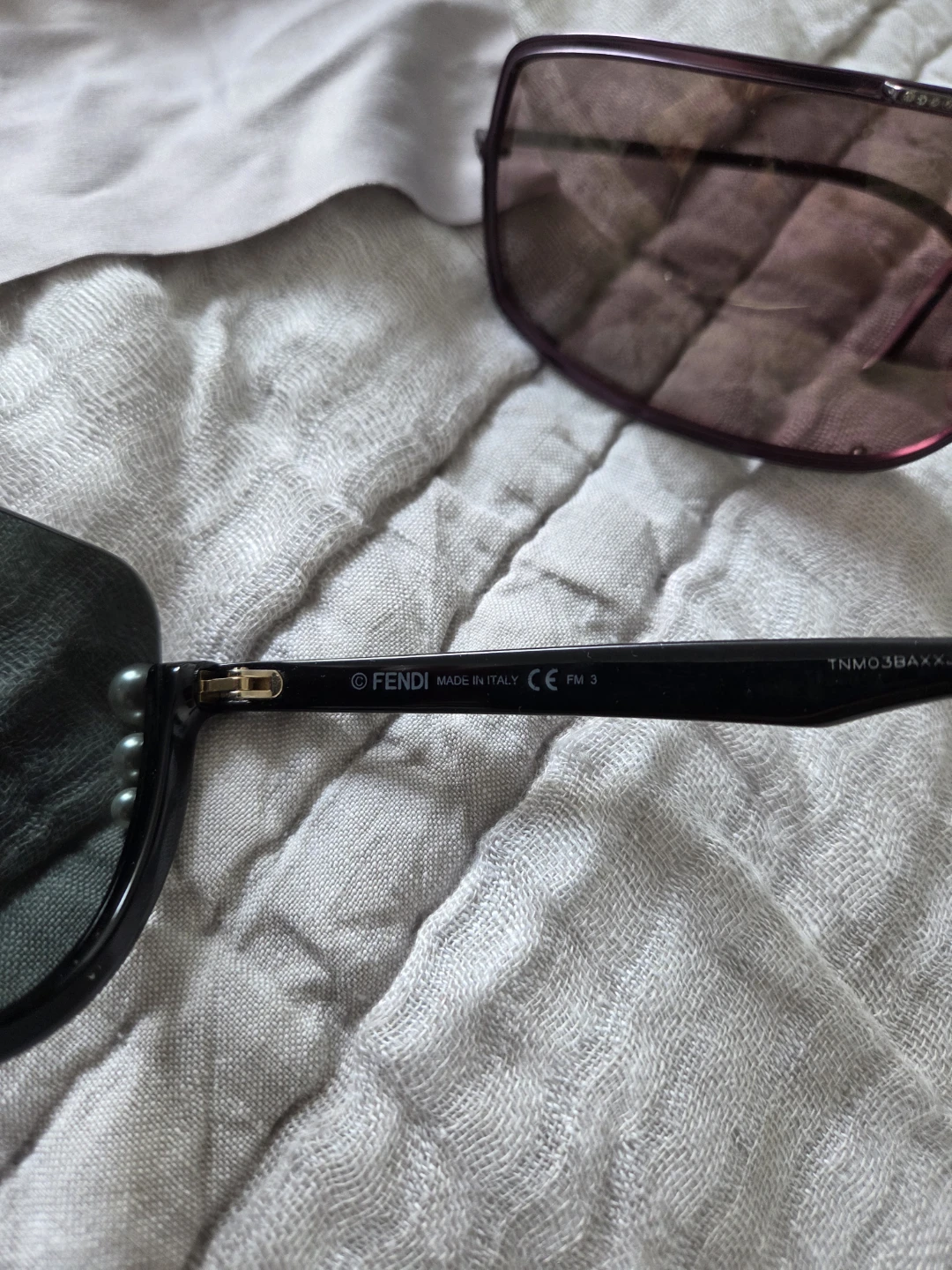 Fendi Cat Eye Sunglasses with Pearl Embellishments - photo 2