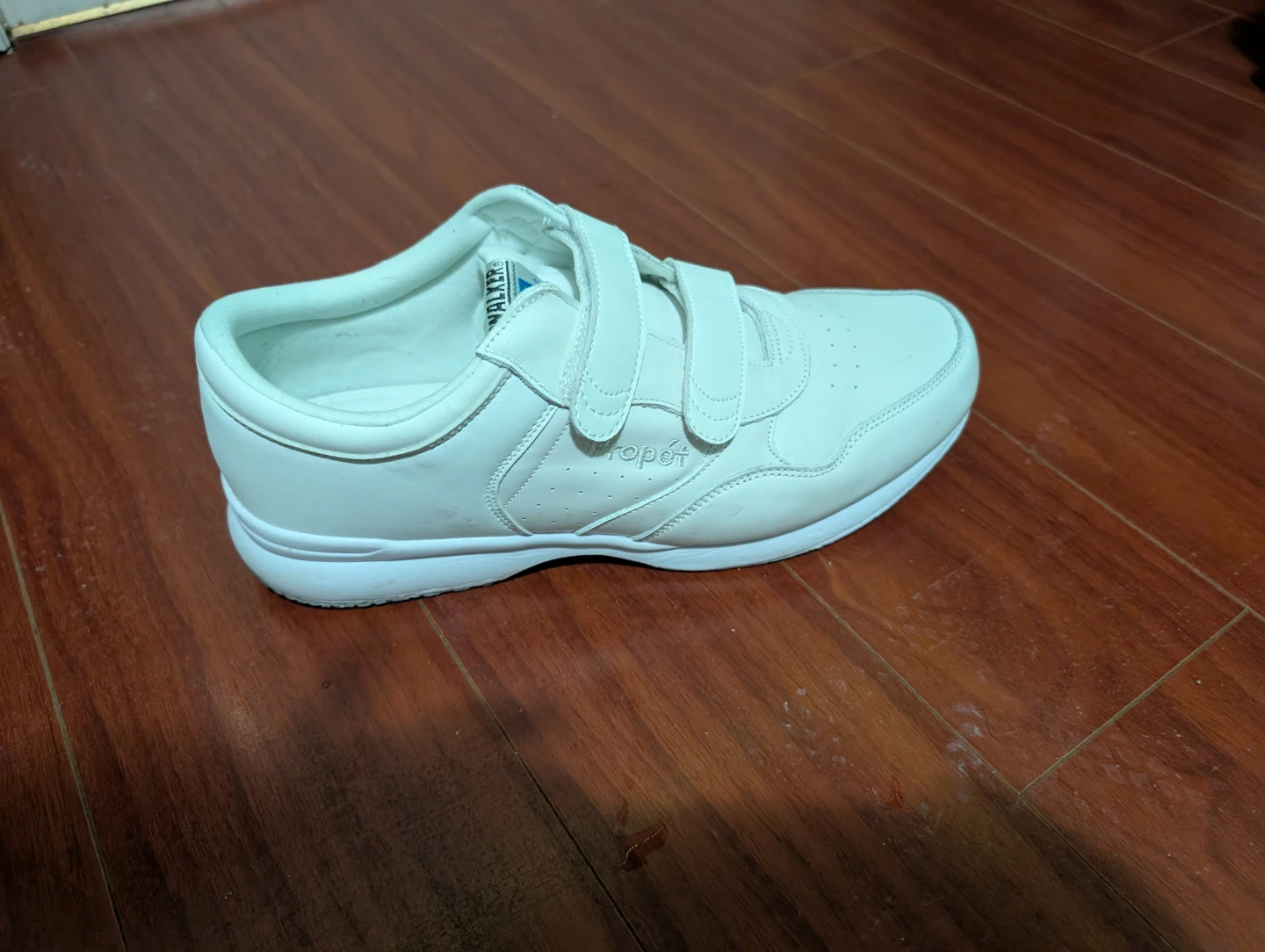 Propet Life Walker White Velcro Shoes