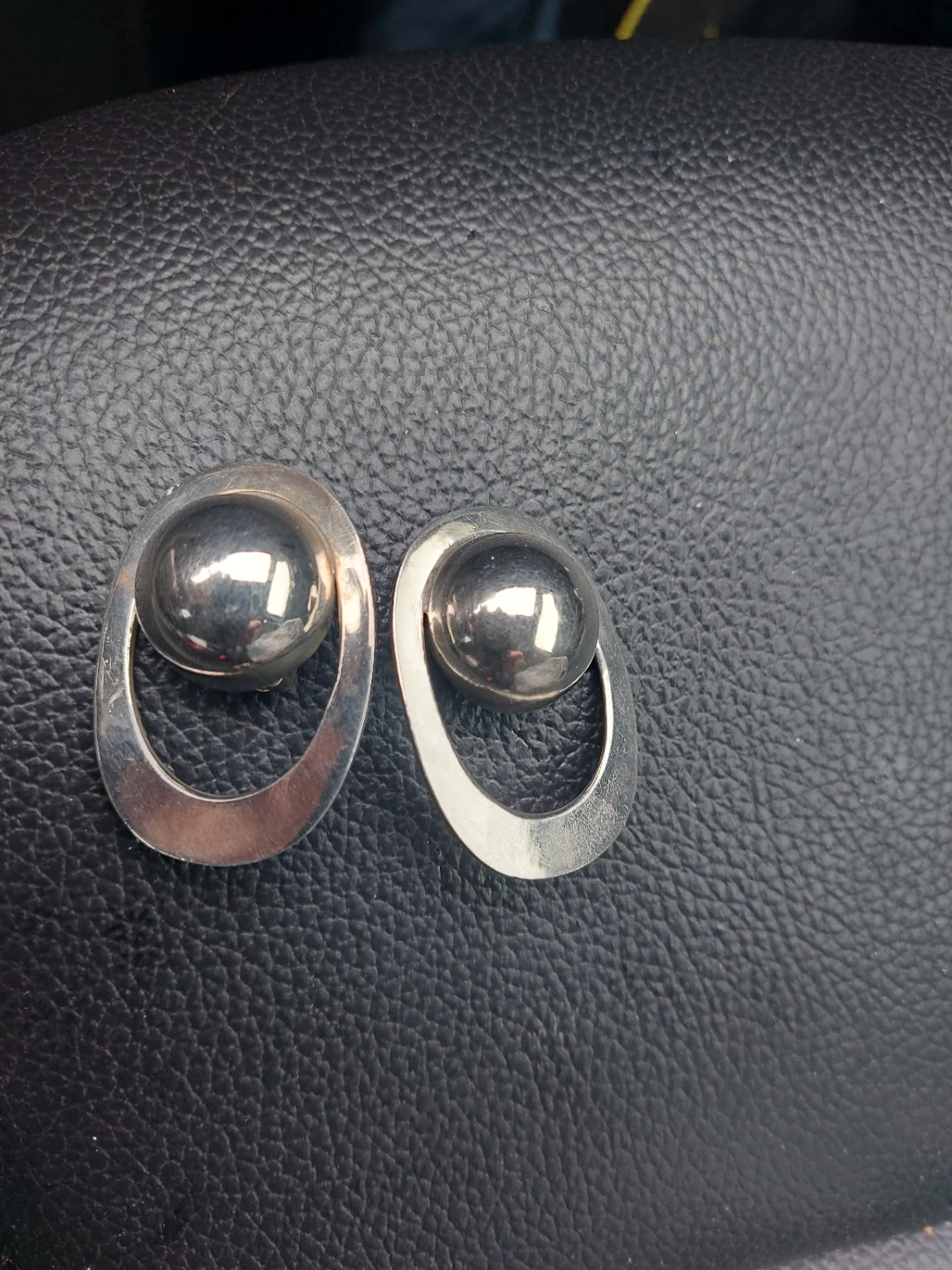 Vintage Sterling Silver Clip-On Earrings - Mexico
