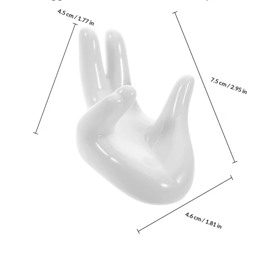 Brand New 6 White Ceramic Egg Cup Holder Hand Shape Stand - photo 4