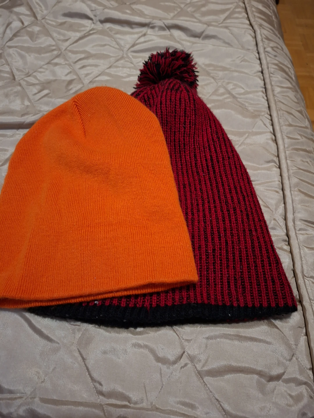 Two Toques: Red/Black Pom Pom and Orange "Fuel Carbureter"🏆
