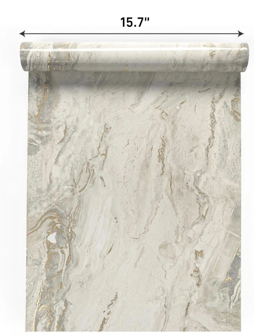 Glossy Marble Beige Gold Peel and Stick Wallpaper 15.7"X78.8" - photo 5