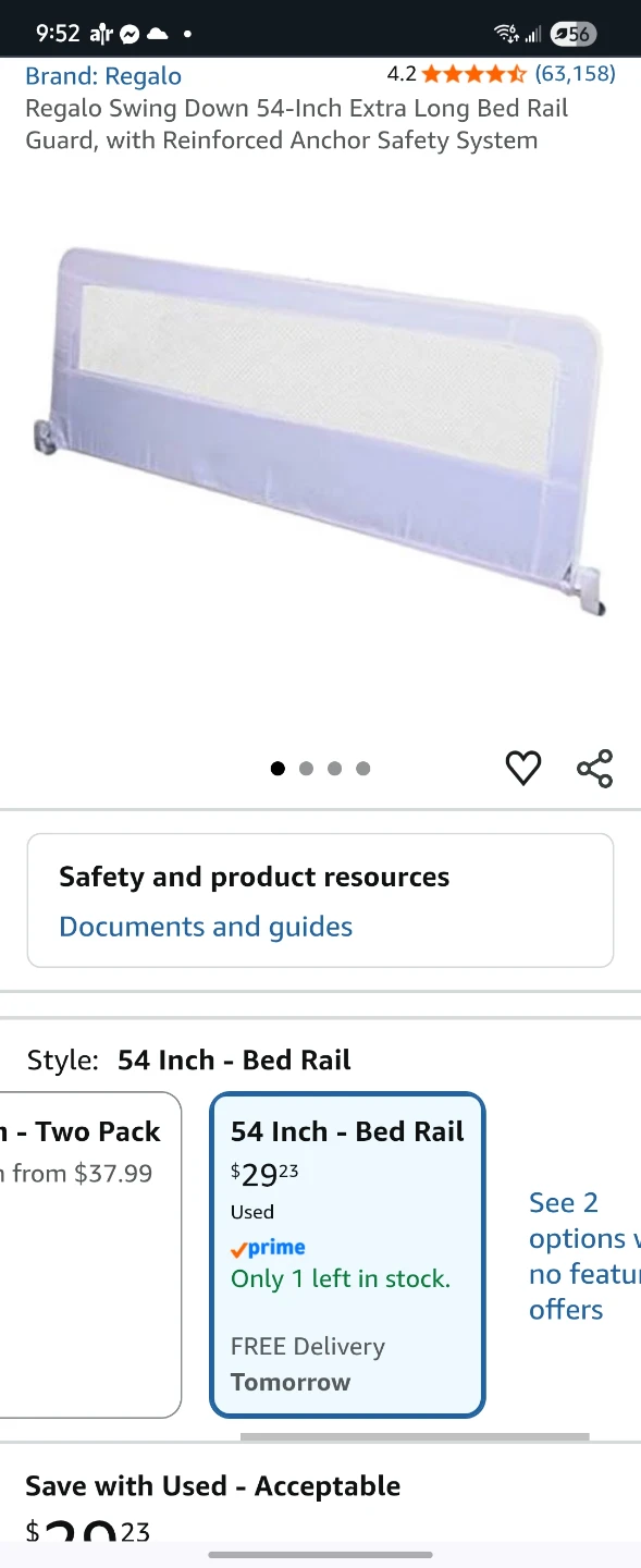 Regalo Swing Down Extra Long 54" Bed Rail - photo 5