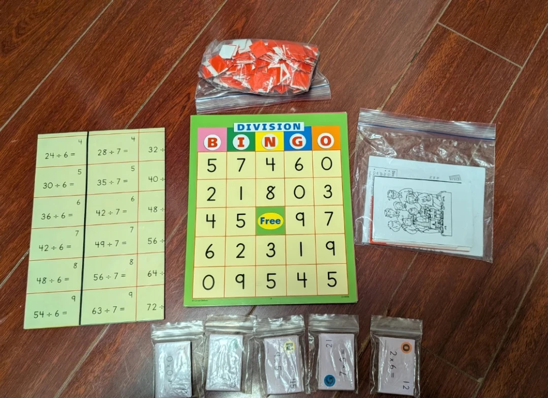 Multiplication and Division Bingo Game Set