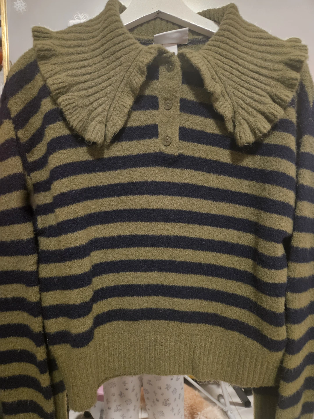 Monki Striped Collared Sweater - Size S - photo 2
