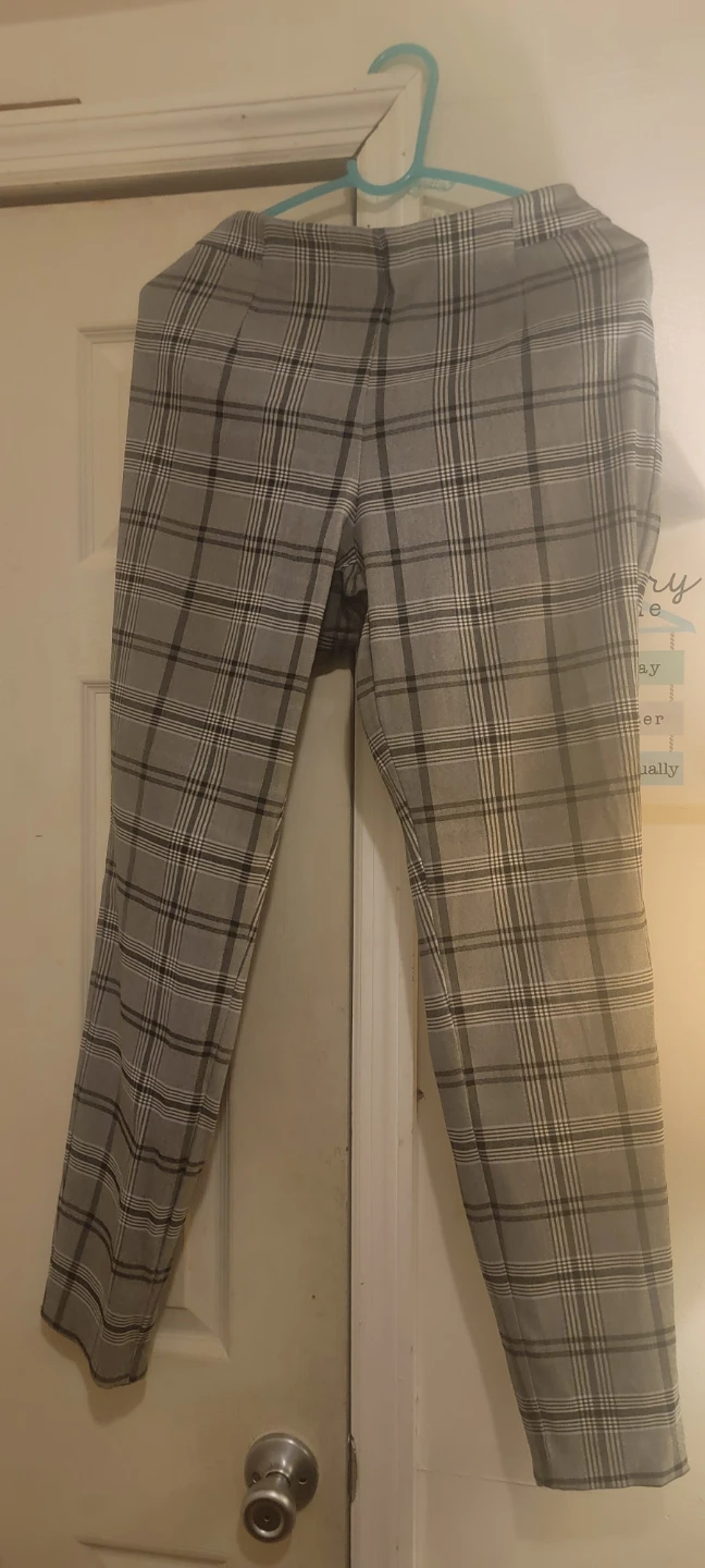 Women's Plaid Pants - Grey/White
