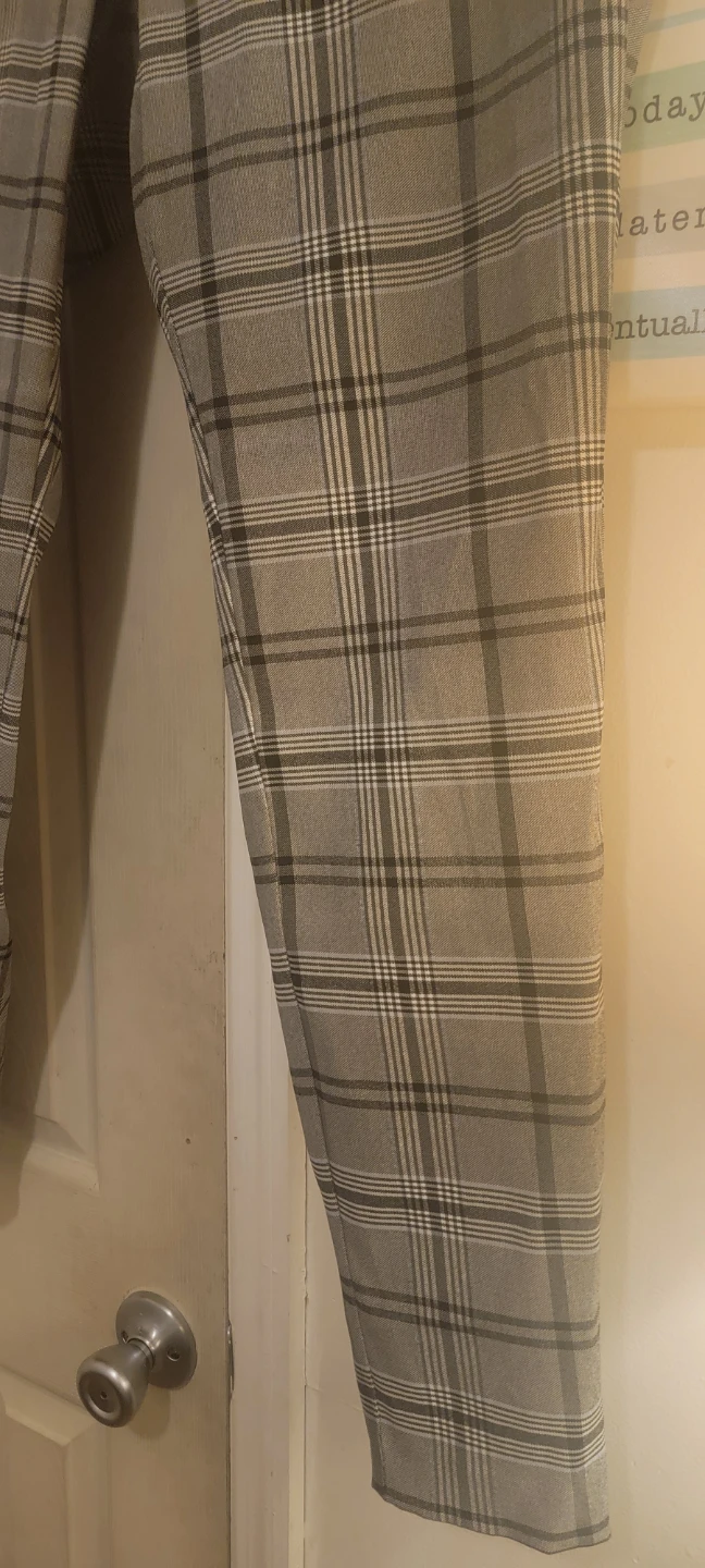 Women's Plaid Pants - Grey/White - photo 5