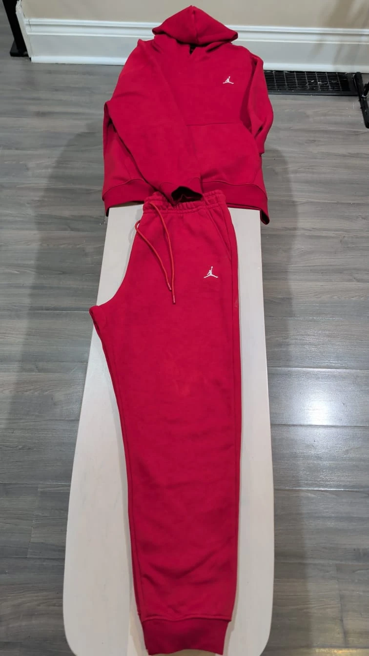 Jordan Red Hoodie and Sweatpants Set