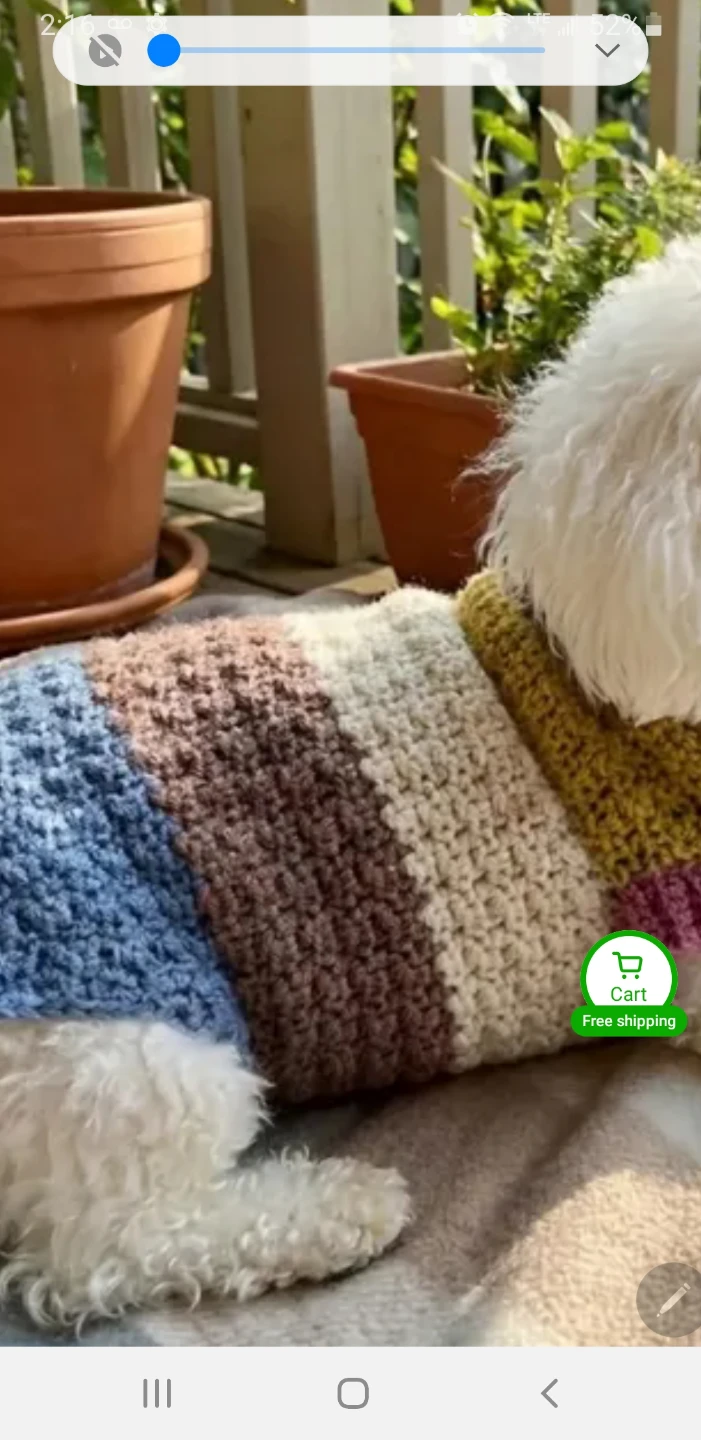 Hand crocheted dog sweater