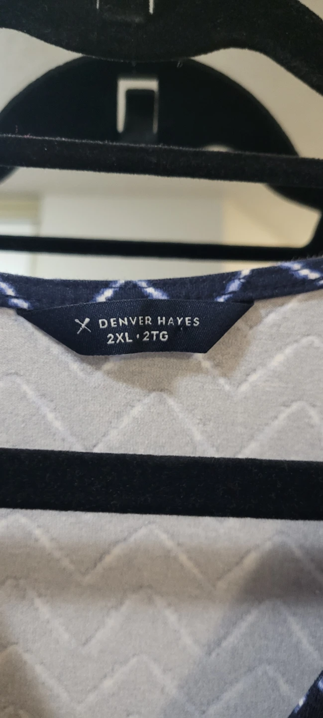 Denver Hayes Women's Dress Size 2XL Blue Chevron Print 🏆 - photo 5