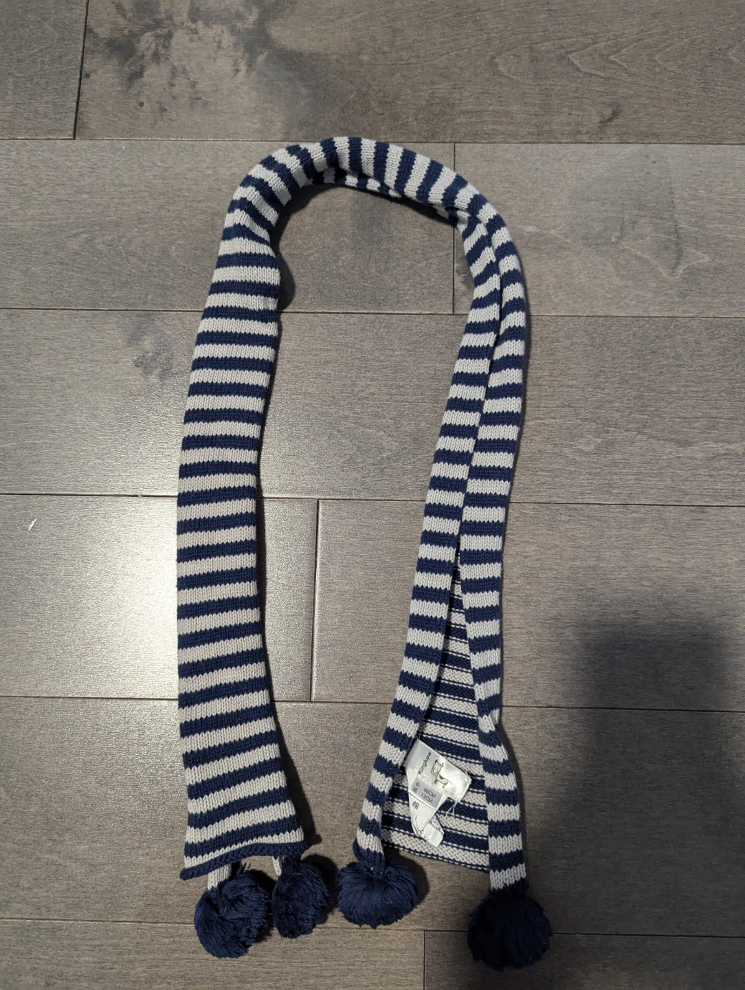 Kingkow Striped Cotton Scarf with Pompoms (kids) 🏆 - photo 2