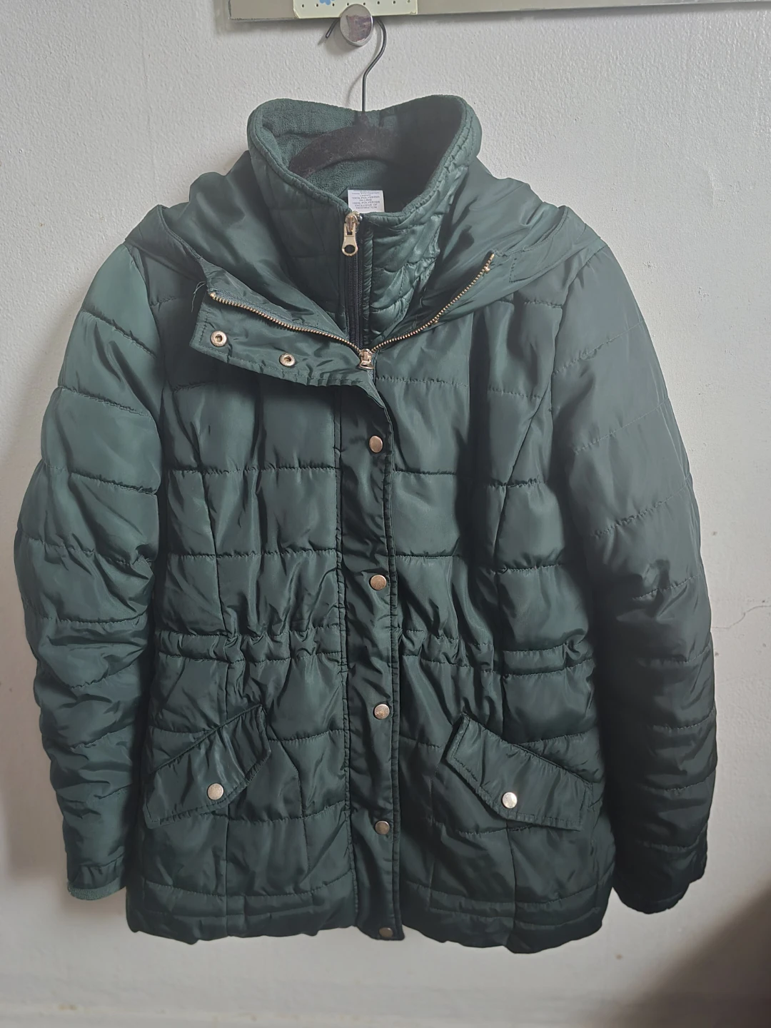 Royal Green Puffer Jacket with Hood - photo 2