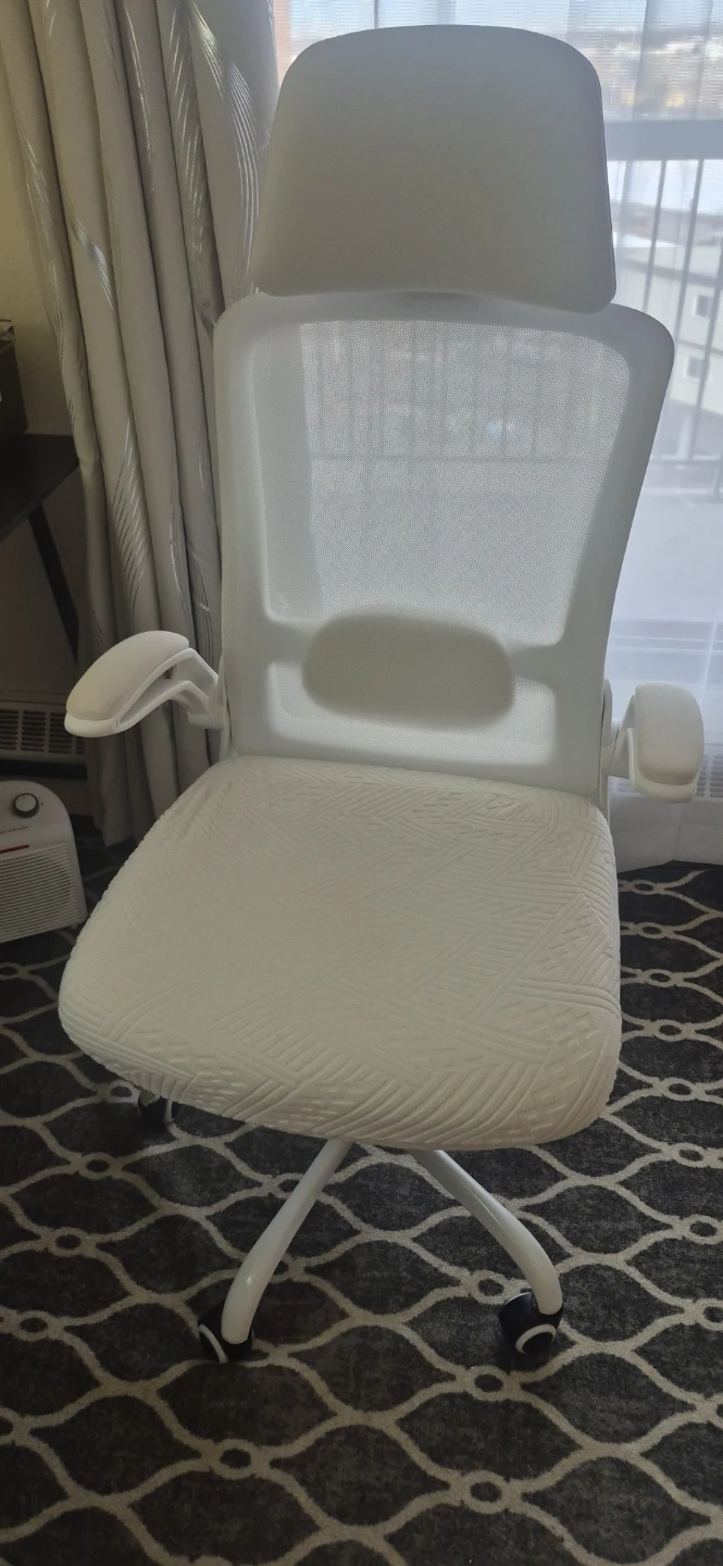 White Ergonomic Office Chair with Mesh Back