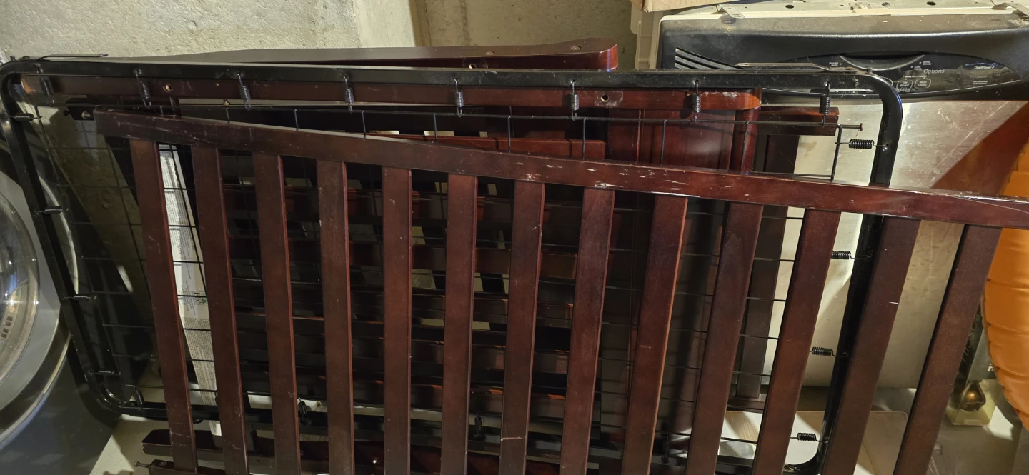 Dark Wood Baby Crib Rails