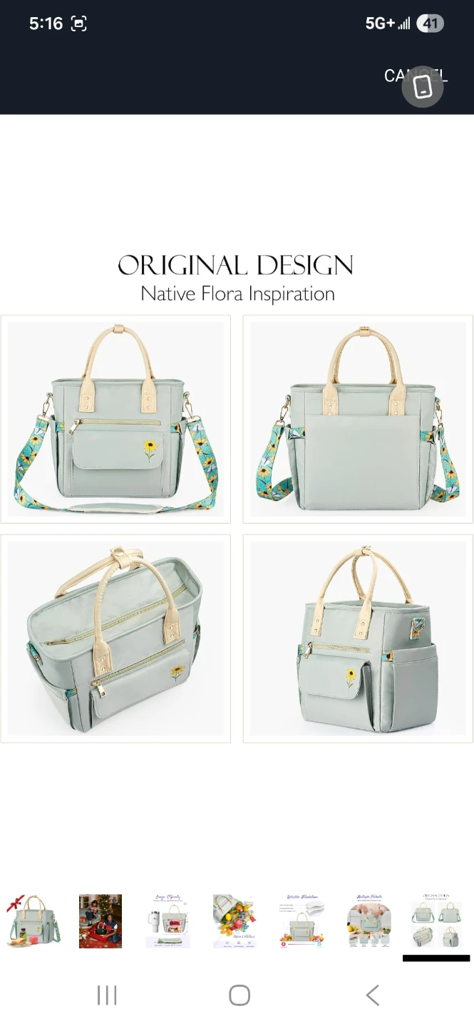 Light Blue Lunch Bag with Sunflower Design - 8L - photo 2