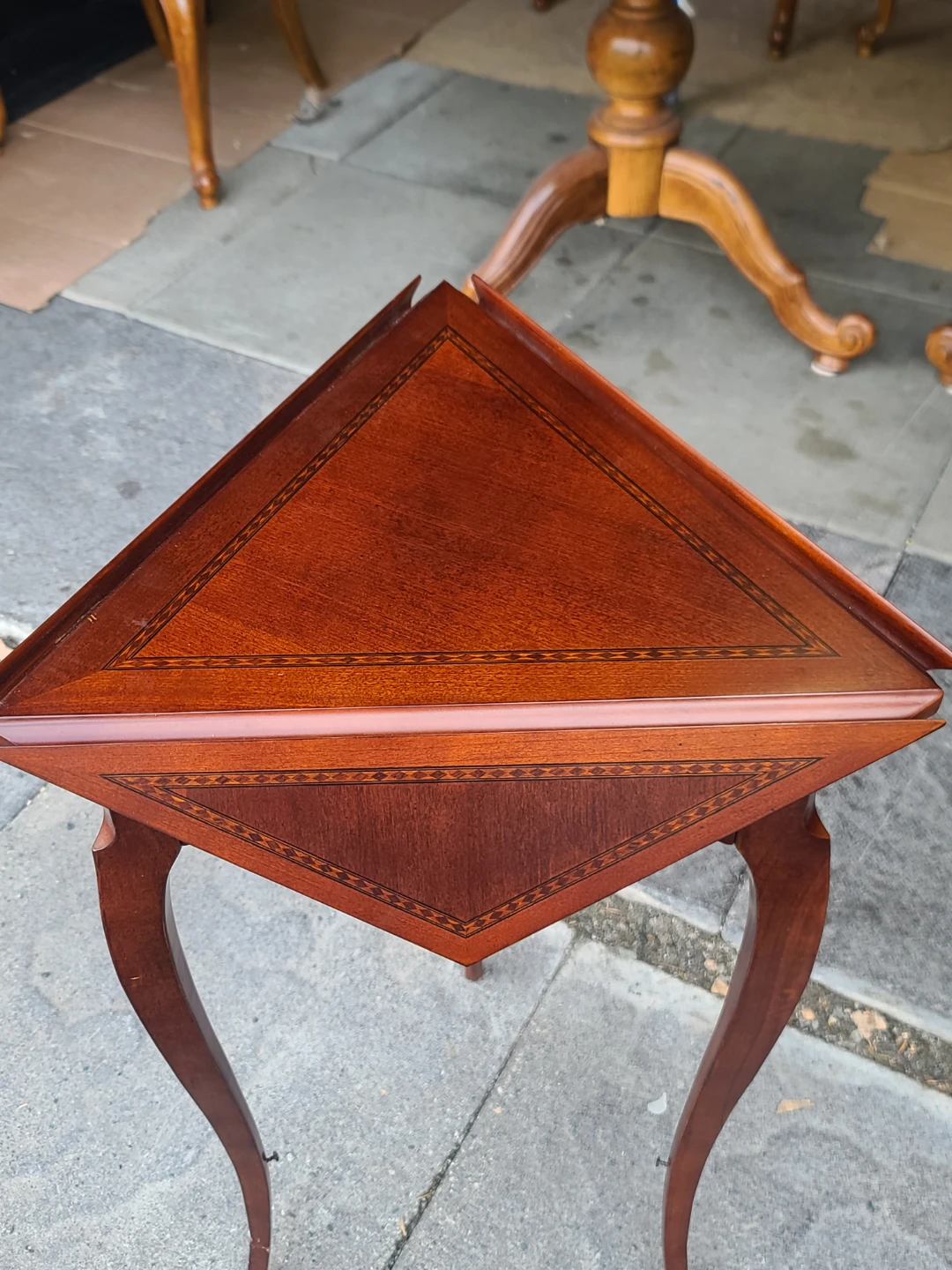 Triangular Drop Leaf Wood Table - photo 4
