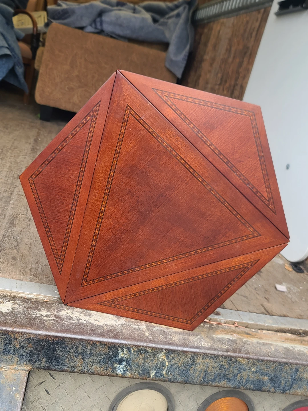 Triangular Drop Leaf Wood Table - photo 5