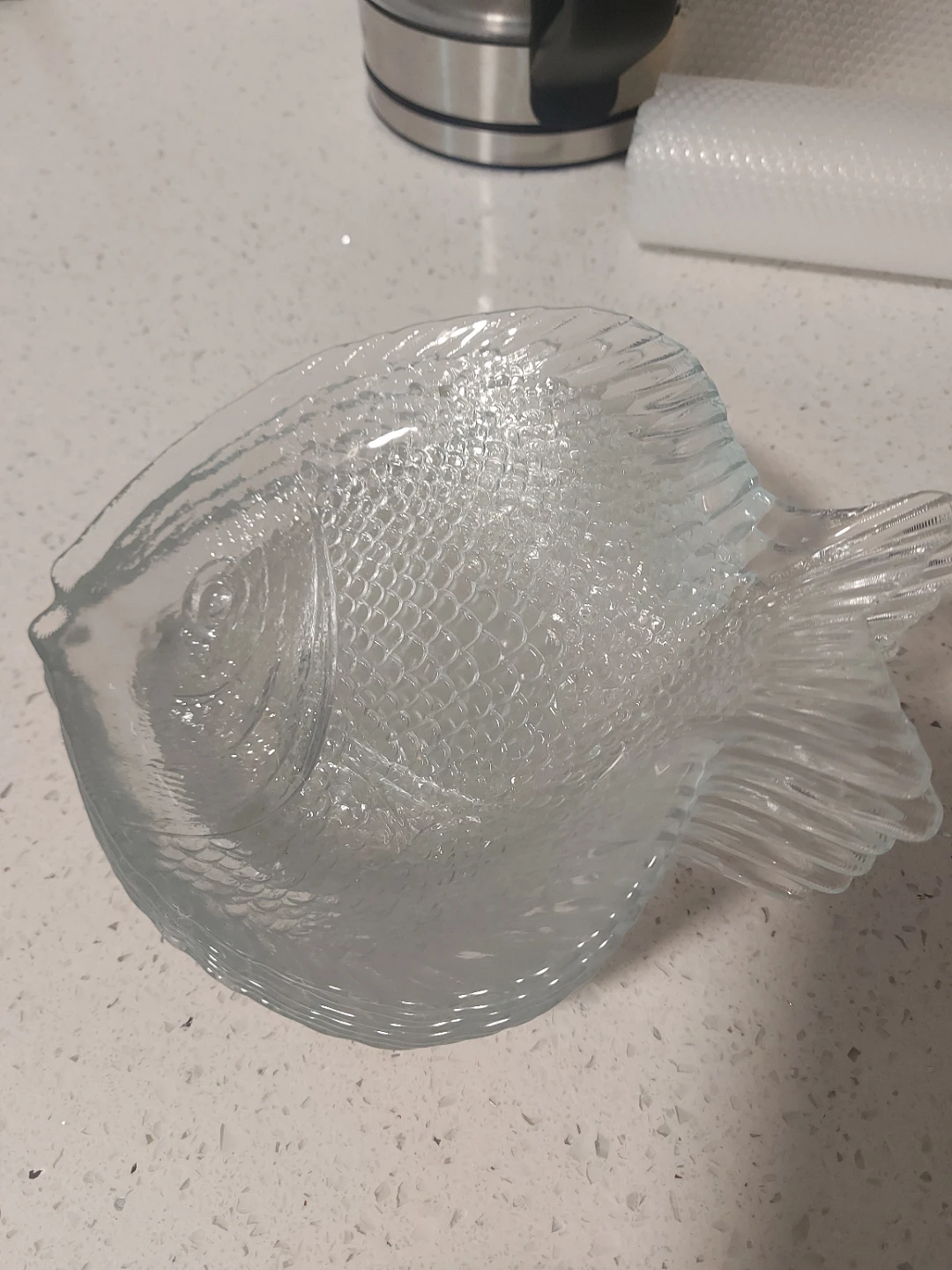 Glass Fish Serving Dish