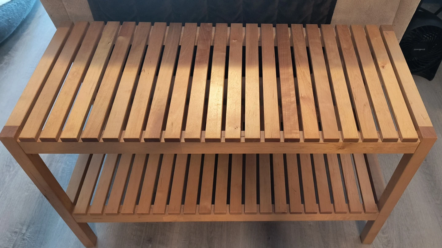 Wooden 2-Tier Shoe Rack / Bench - photo 4