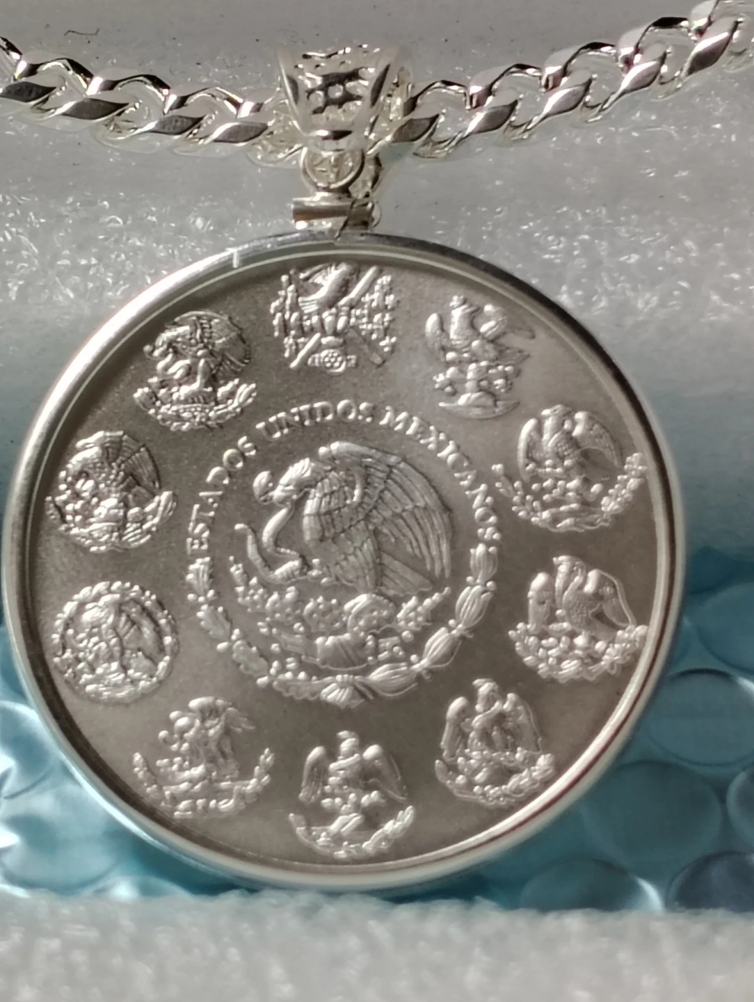Silver Mexican Libertad Coin Pendant Necklace - photo 3