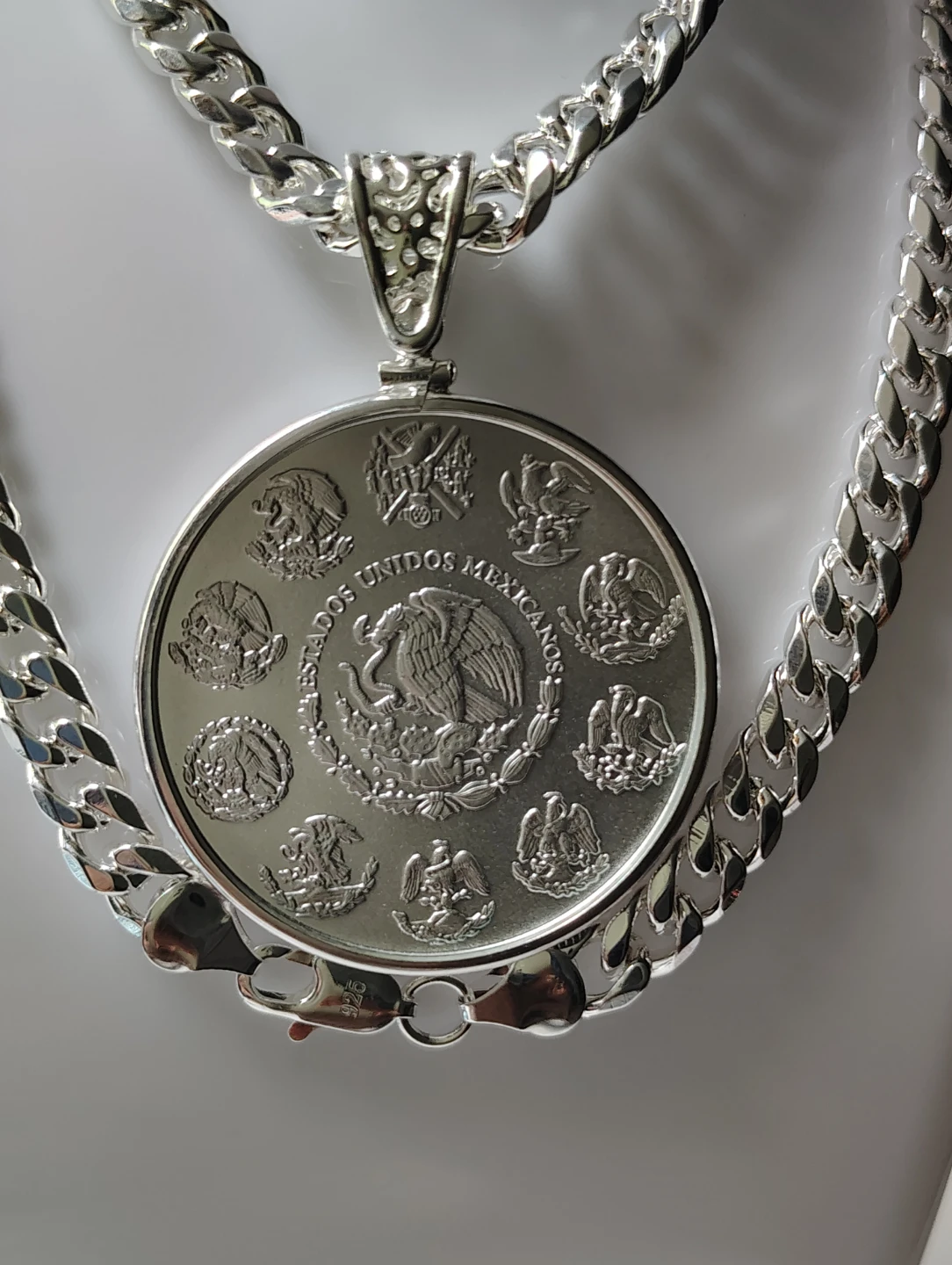 Silver Mexican Libertad Coin Pendant Necklace - photo 5