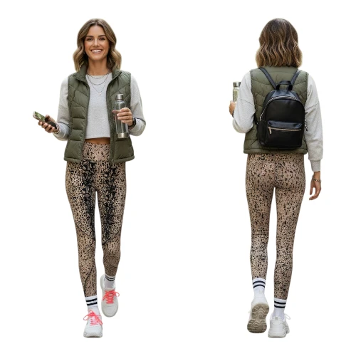 MICHI High-Waisted Mesh Ladder Leggings Animal Print Size XS 🏆 - photo 3