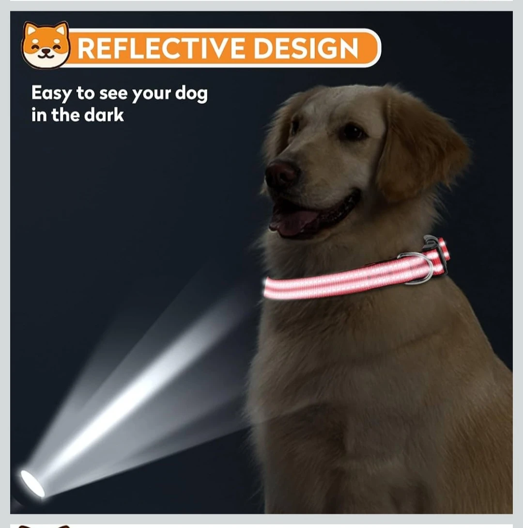 Red Reflective Dog Collar...New...XS - photo 2