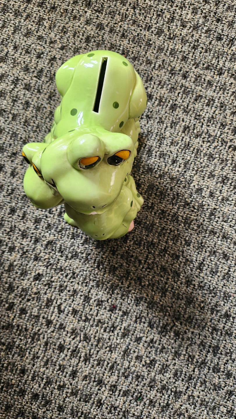 Ceramic Stacked Frog Coin Bank - photo 3