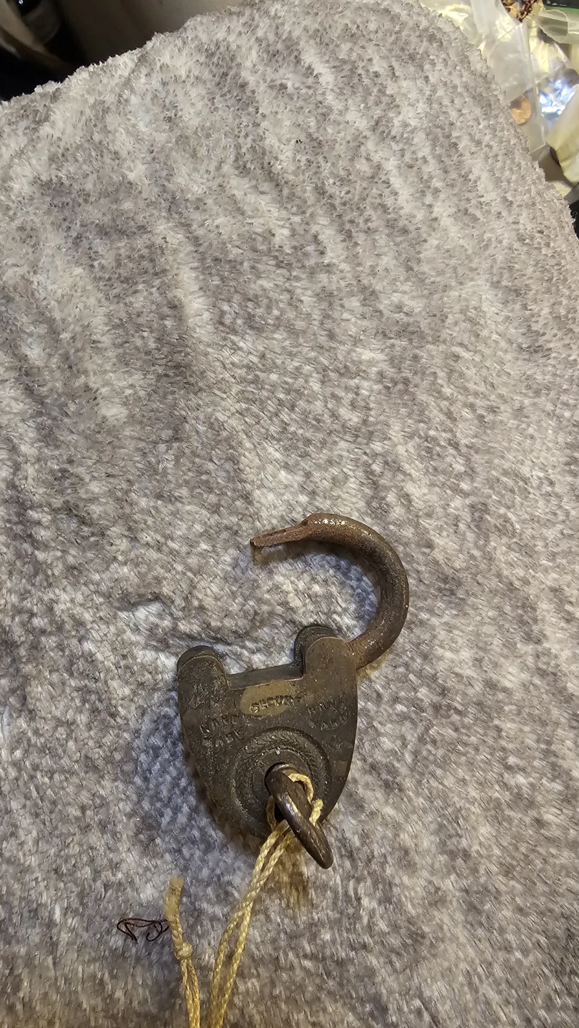 Antique Master Lock Padlock with Key - photo 2