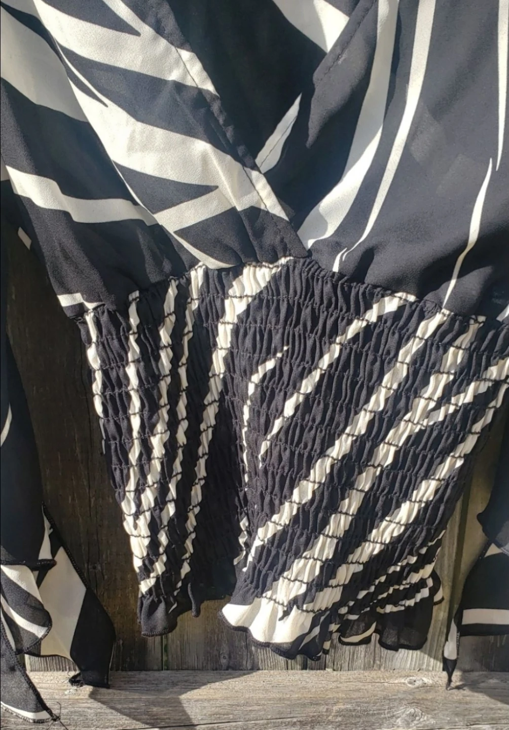 Black and White Zebra Print Sheer Blouse - photo 4