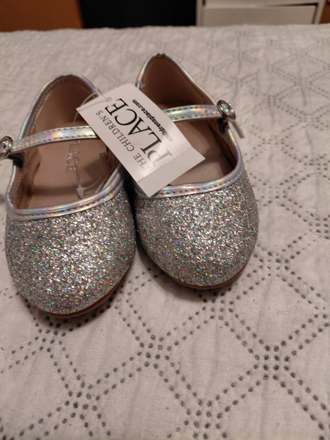 The Children's Place Silver Glitter Mary Jane Shoes
