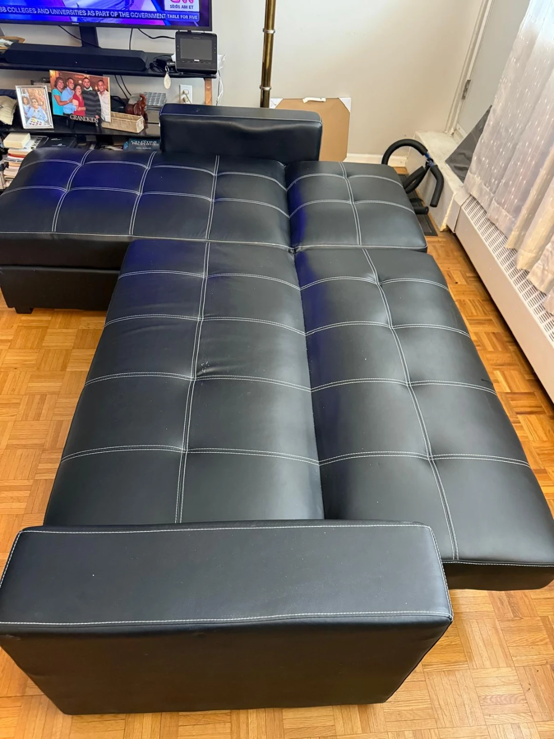Sectional leather sofa bed - photo 3