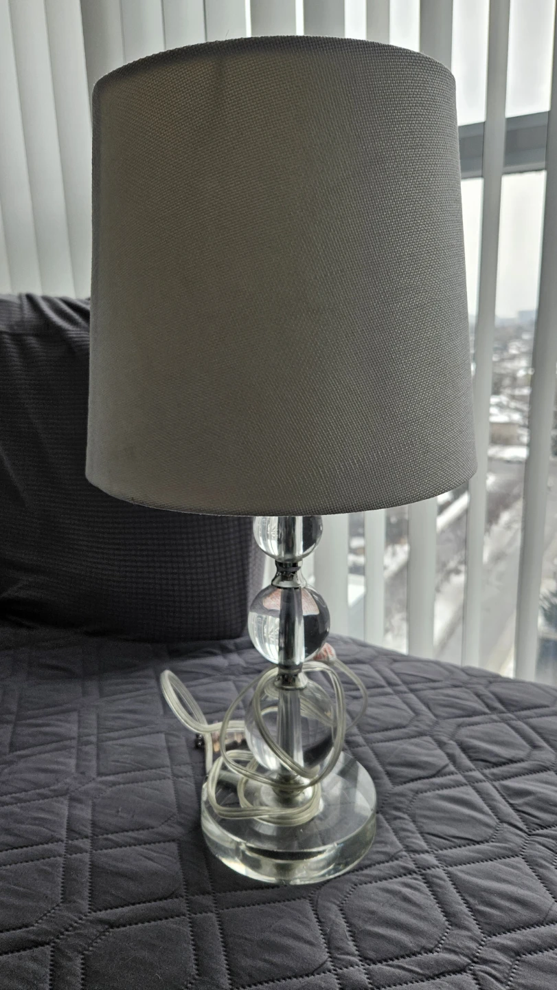 Crystal Accent Table Lamp with white Shade