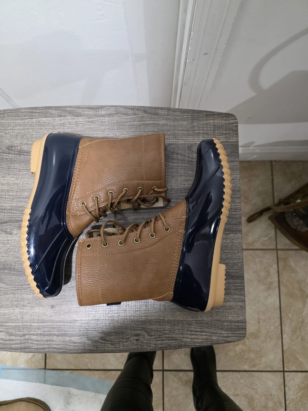 JBU Brown and Navy Duck Boots