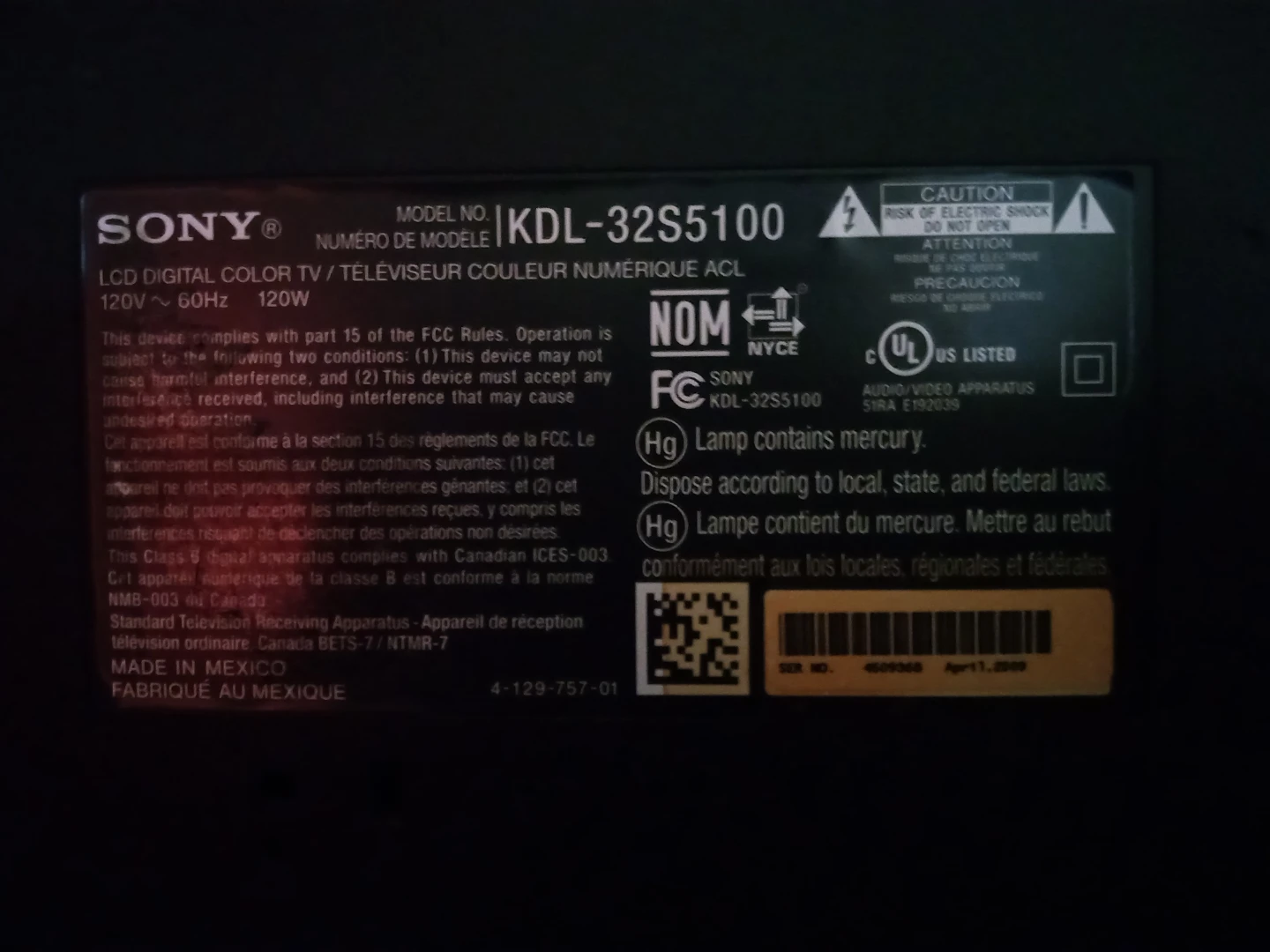 Sony KDL-32S5100 LCD Digital Colour TV - photo 2
