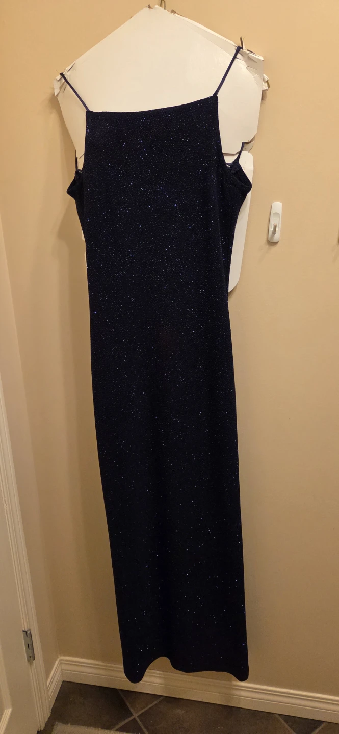 M Studio Navy Sparkle Spaghetti Strap Dress