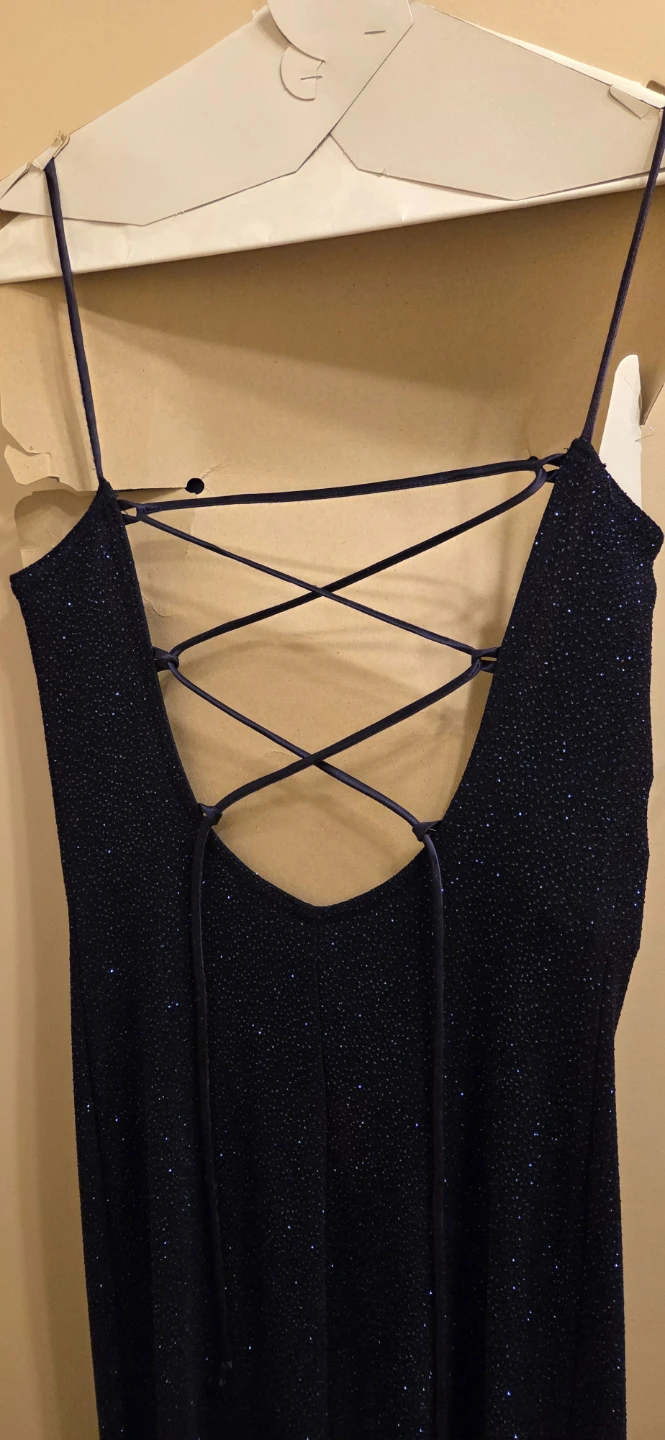 M Studio Navy Sparkle Spaghetti Strap Dress - photo 4