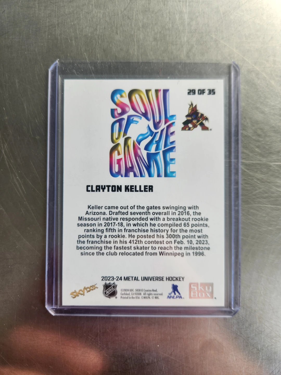 2023-24 Metal Universe Hockey Clayton Keller Card - photo 2