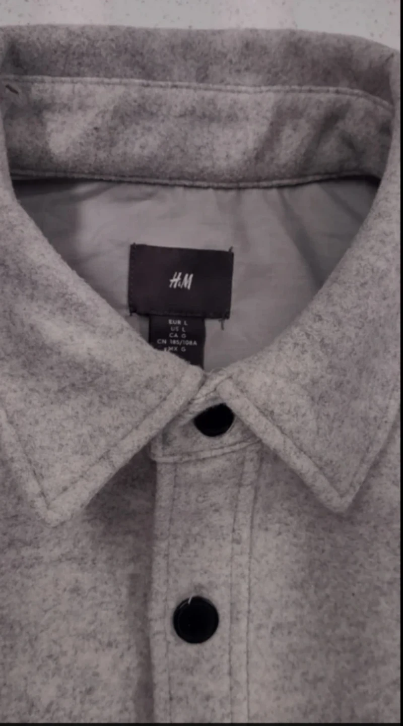 (NEW) H&M Grey Fleece Shacket (Shirt jacket) - photo 2