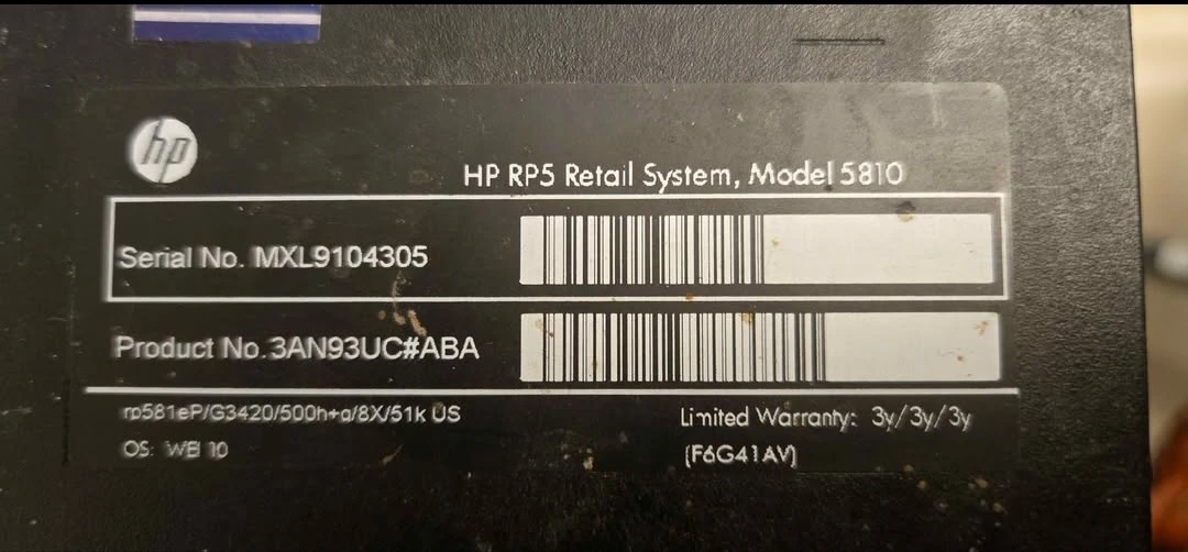 HP RP5 Retail System, Model 5810 Desktop PC - photo 4