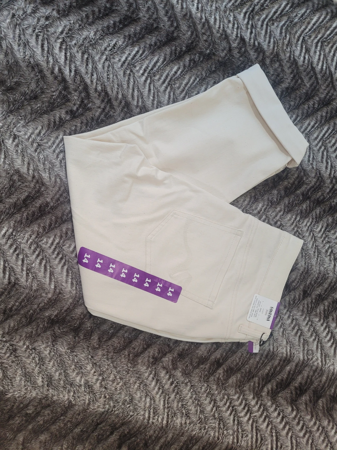 Cream Cropped Trousers - Size 14