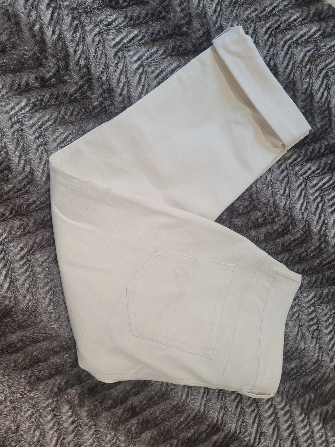 Cream Cropped Trousers - Size 14 - photo 2