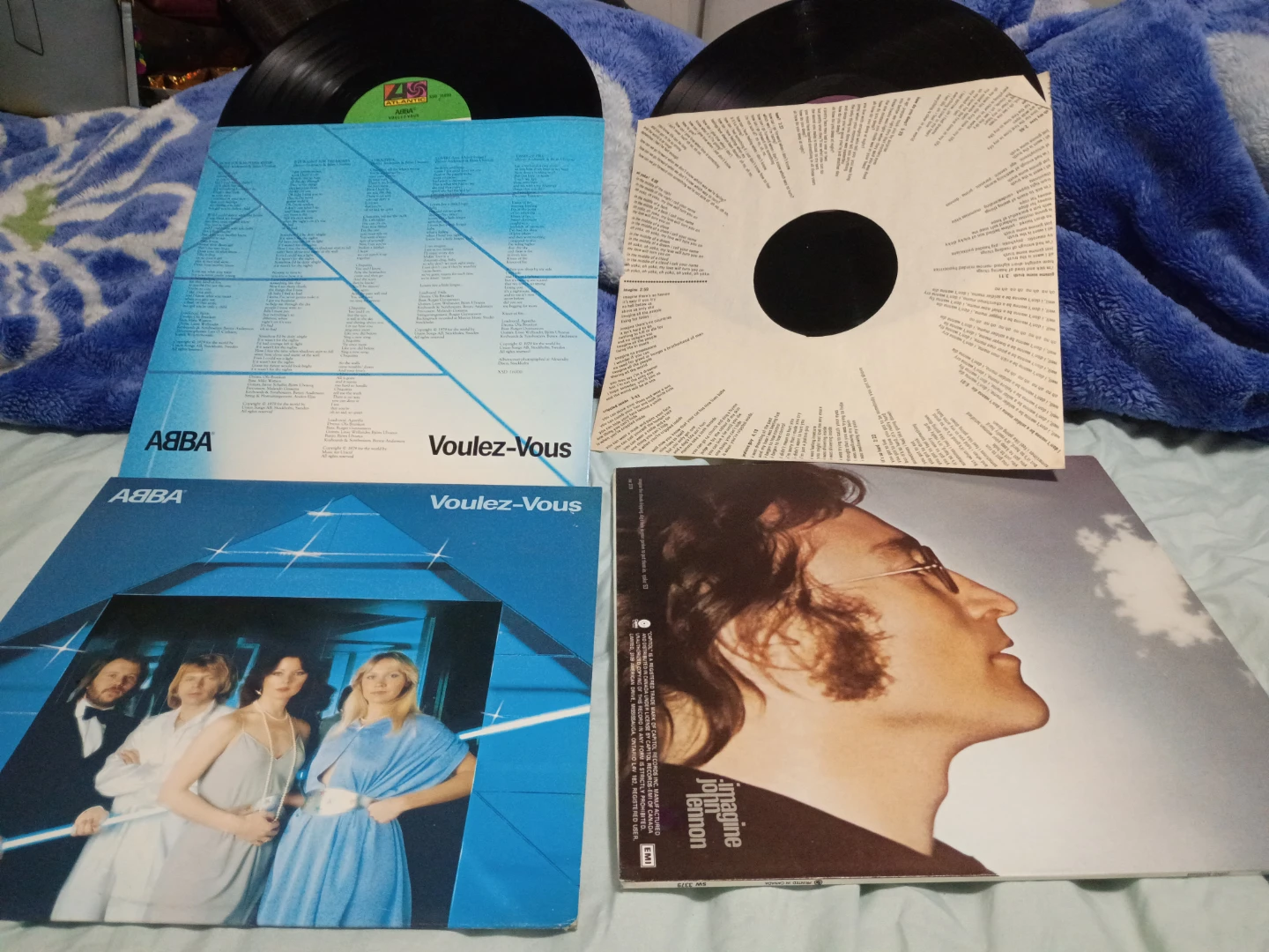 ABBA Voulez-Vous Vinyl Record LP. John Lennon Imagine.