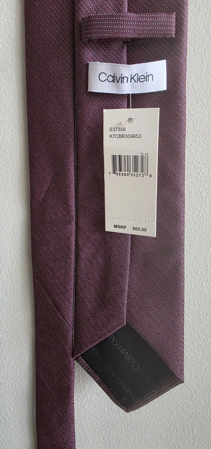 Calvin Klein Burgundy Tie (New) - photo 2