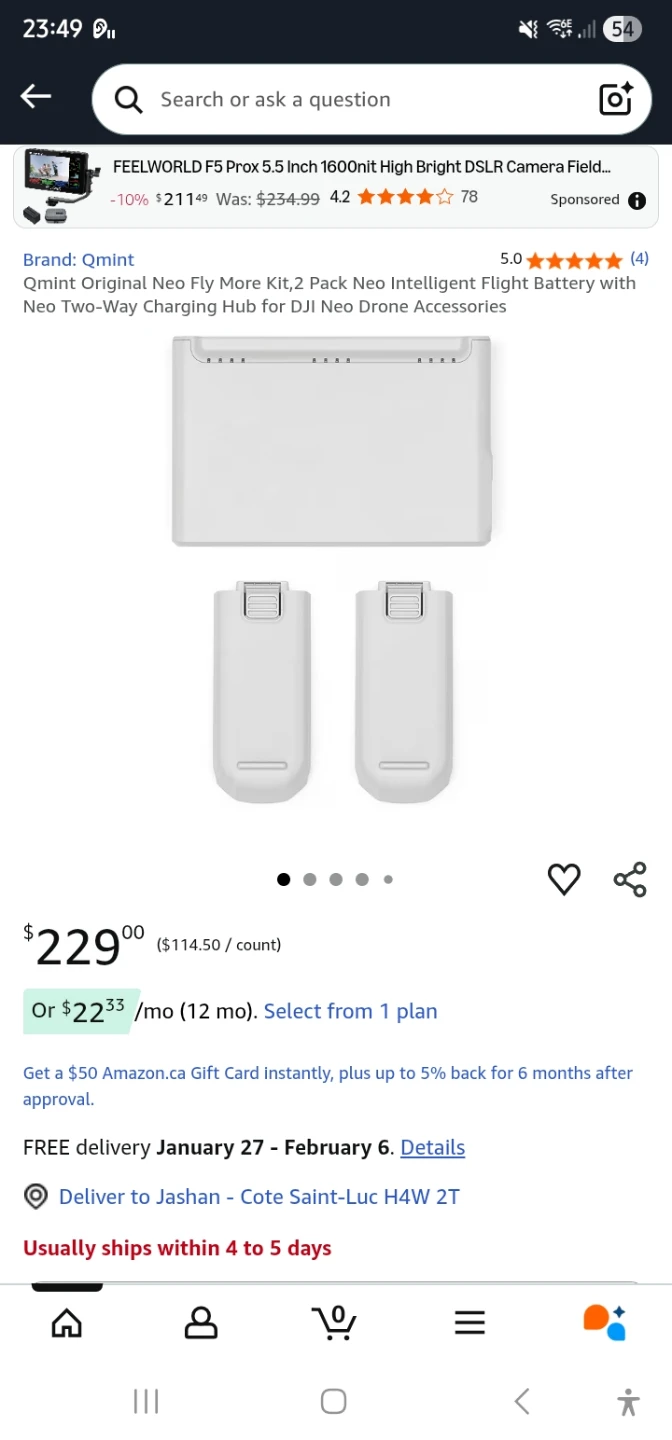 DJI Original Intelligent Flight two Batteries with charging hub