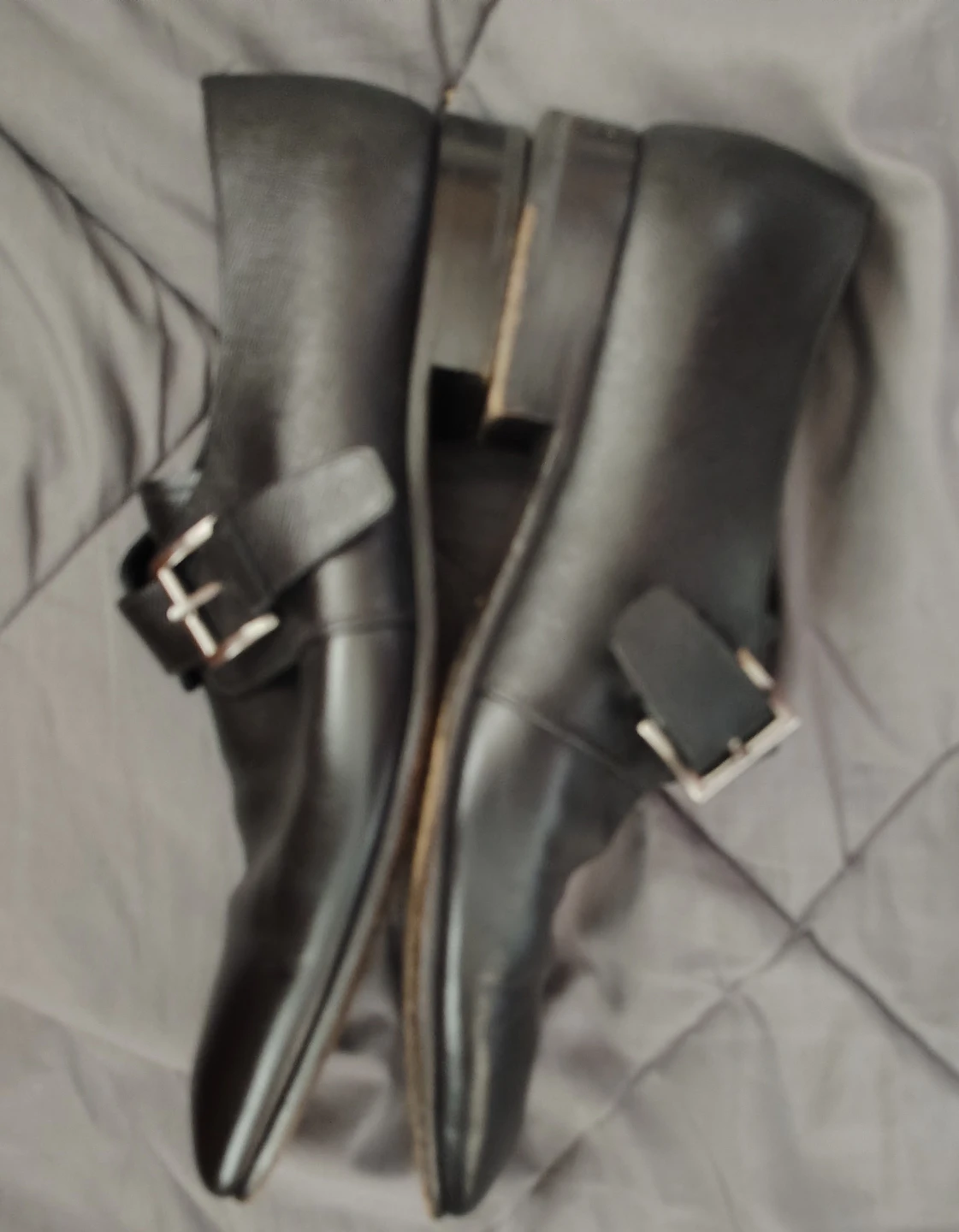 PRADA Black Leather Monk Strap Dress Shoes - photo 4