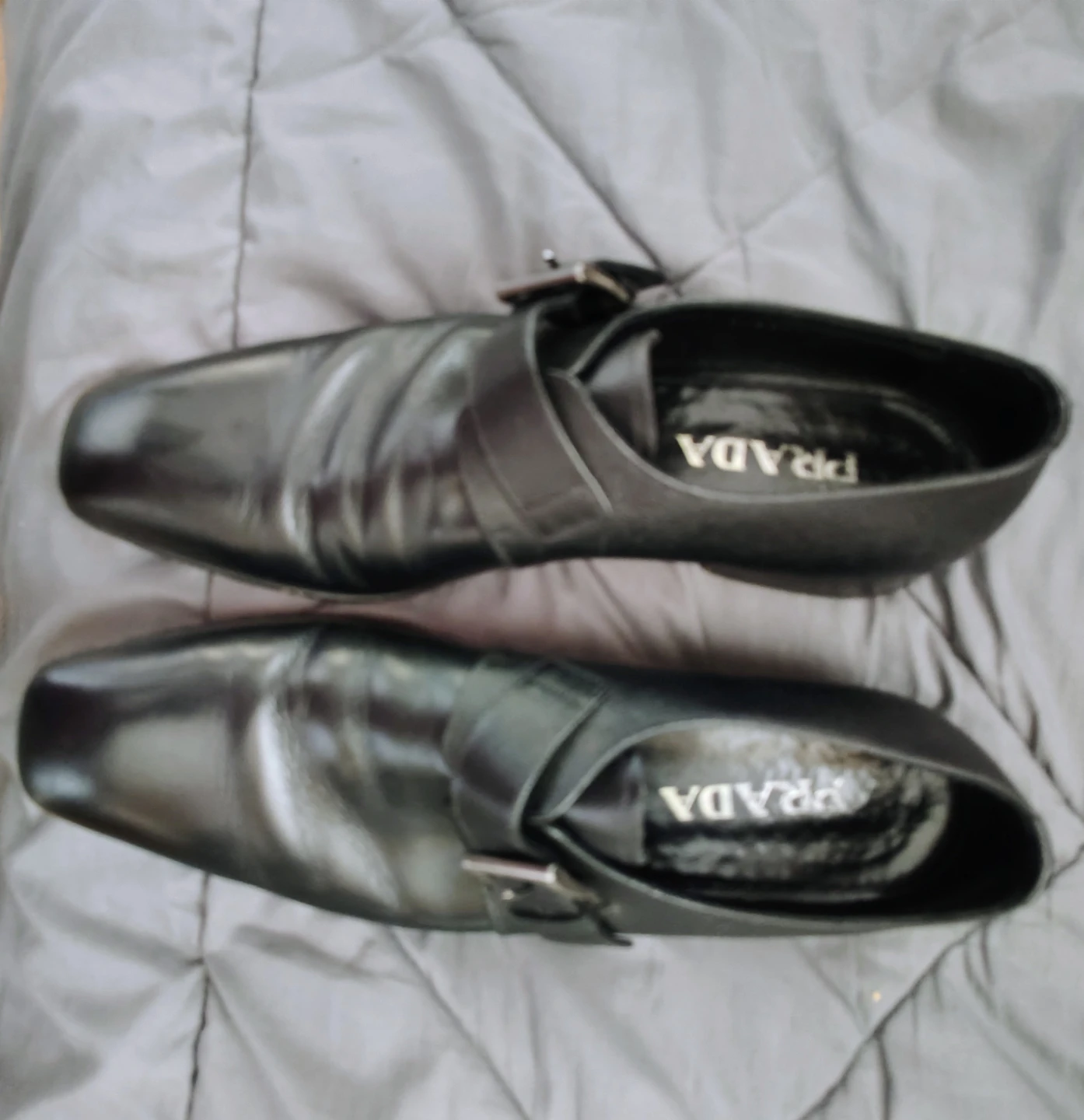 PRADA Black Leather Monk Strap Dress Shoes - photo 5