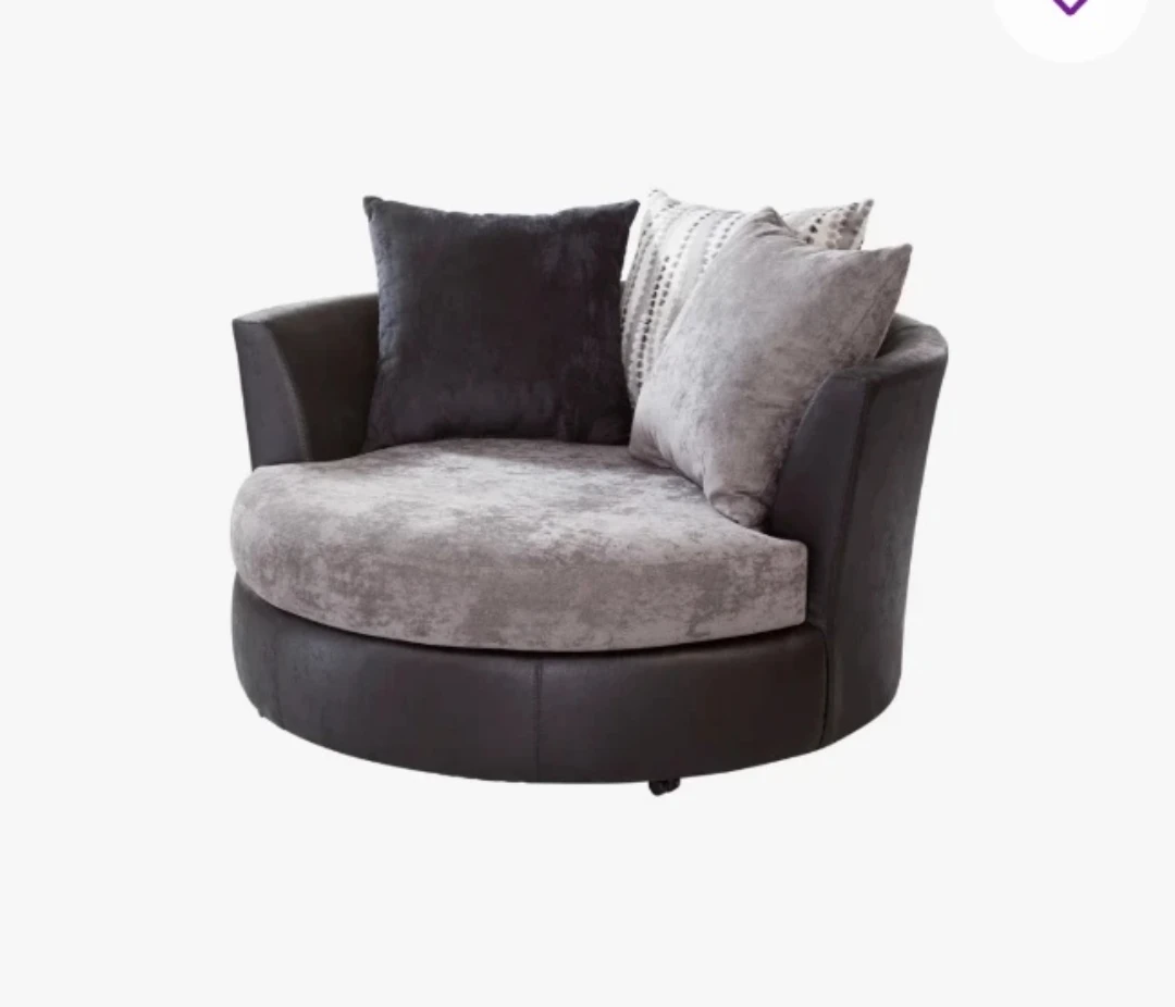Swivel Barrel Chair with Pillows