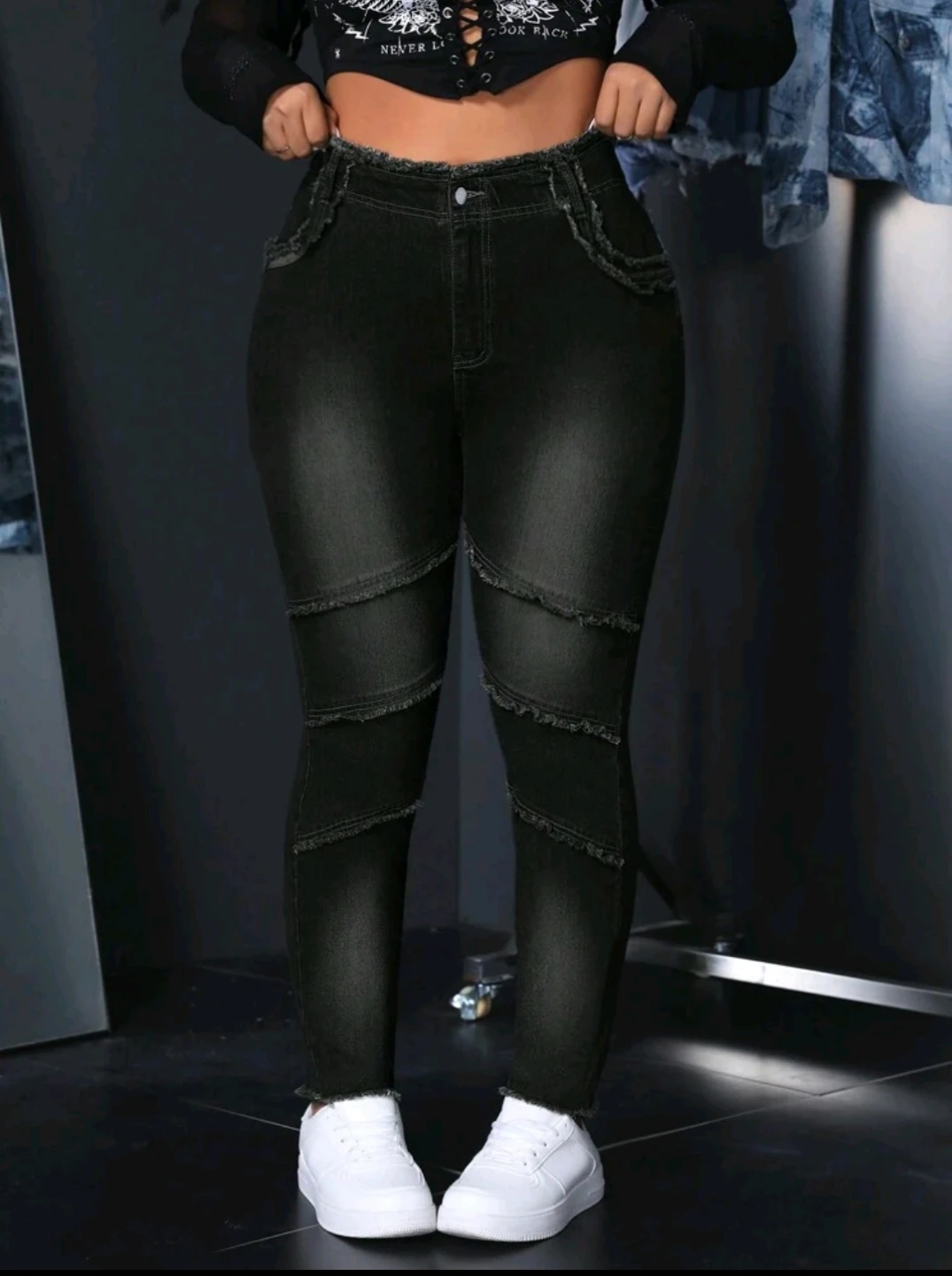 Women's Black Ripped Skinny Jeans - photo 2
