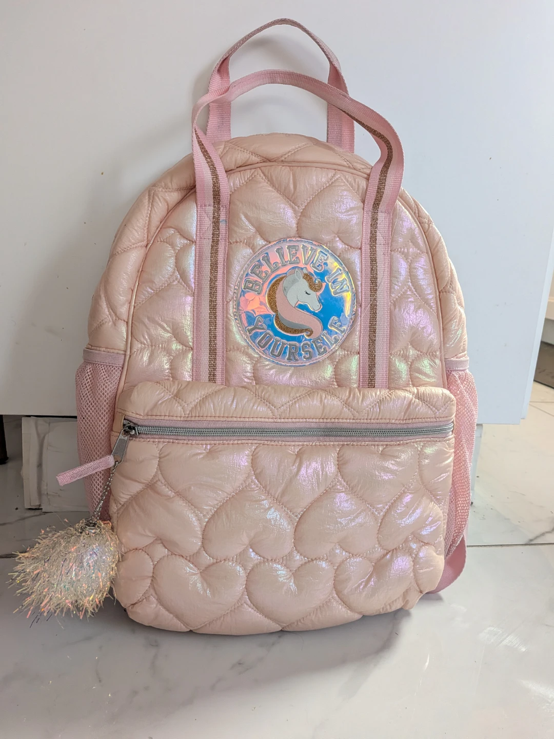 Pink Quilted Unicorn Backpack and Lunch Bag Set - photo 2